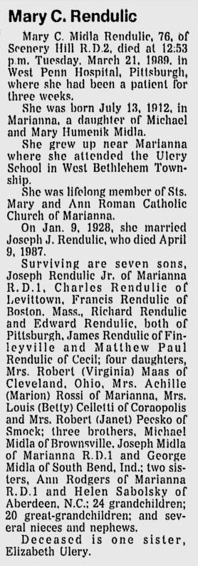 Mary Rendulic